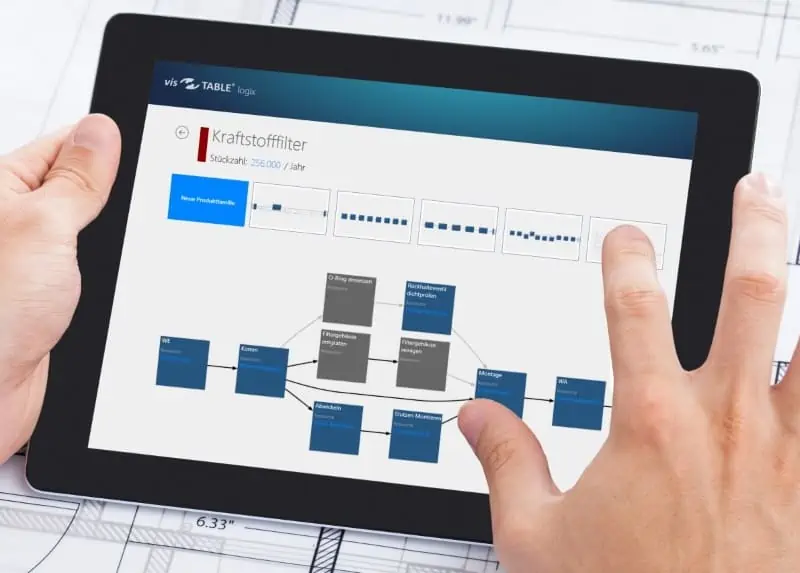 visTable logix on a tablet