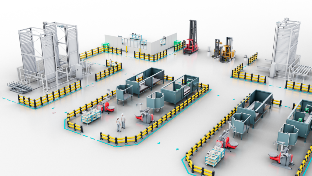 3D-Visualisierung eines Layouts mit A-SAFE-Modellen