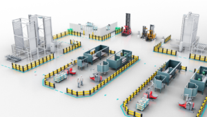 3D-Visualisierung eines Layouts mit A-SAFE-Modellen