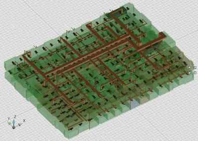 BIM-Modell eines Fabrikgebäudes