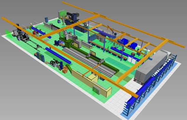 3D model of a manufacturing area in visTABLE