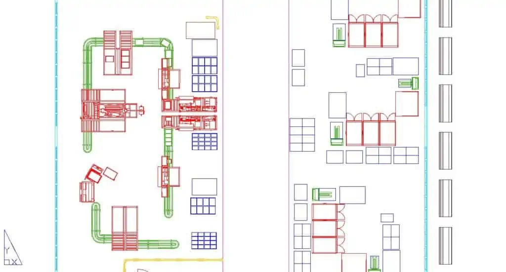 Das Fabriklayout ist häufig in zweidimensionalen CAD-Zeichnungen digitalisiert.