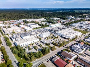 Luftaufnahme des NETZSCH-Campus in Waldkraiburg