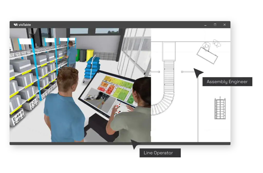 Virtuelle Produktion verknüpft Daten mit dem digitalen Fabriklayout.