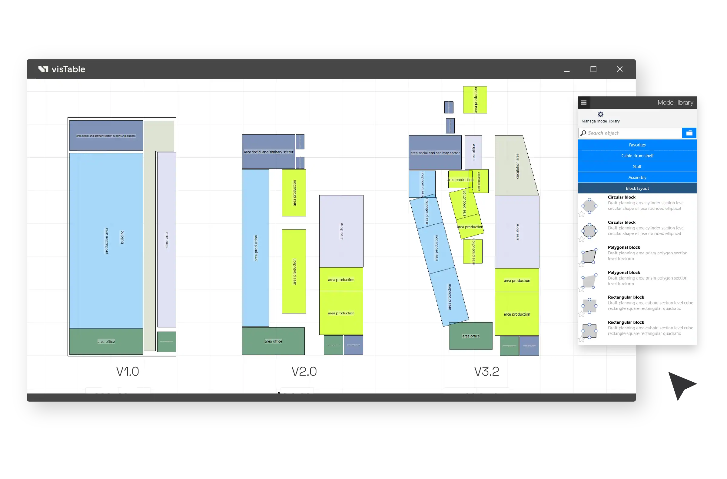 Fabrikplanungssoftware ermöglicht schnelle Planung von Varianten mit Hilfe von Blocklayouts