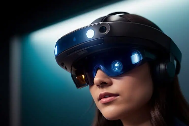 User wears augmented reality headset
