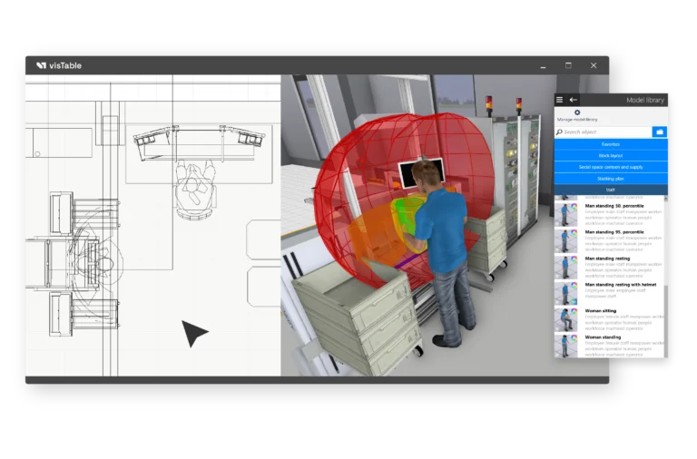 Digtial 3D workspace for assessing workplace ergonomics in assembly planning