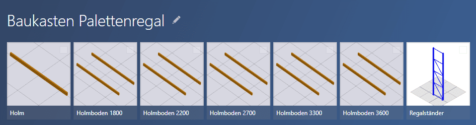 Ein ganz einfacher Baukasten für Palettenragle besteht aus Holmen und Ständern.