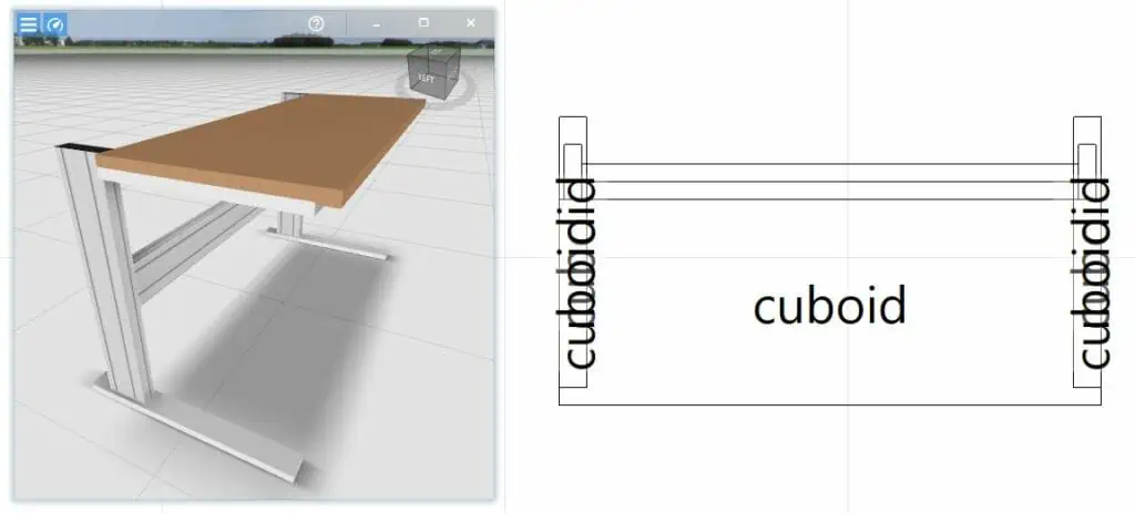 3D modeling of a worktable with individual elements in visTABLE®