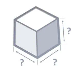 Illustration of the boundary of the installation space of a system and its dimensions