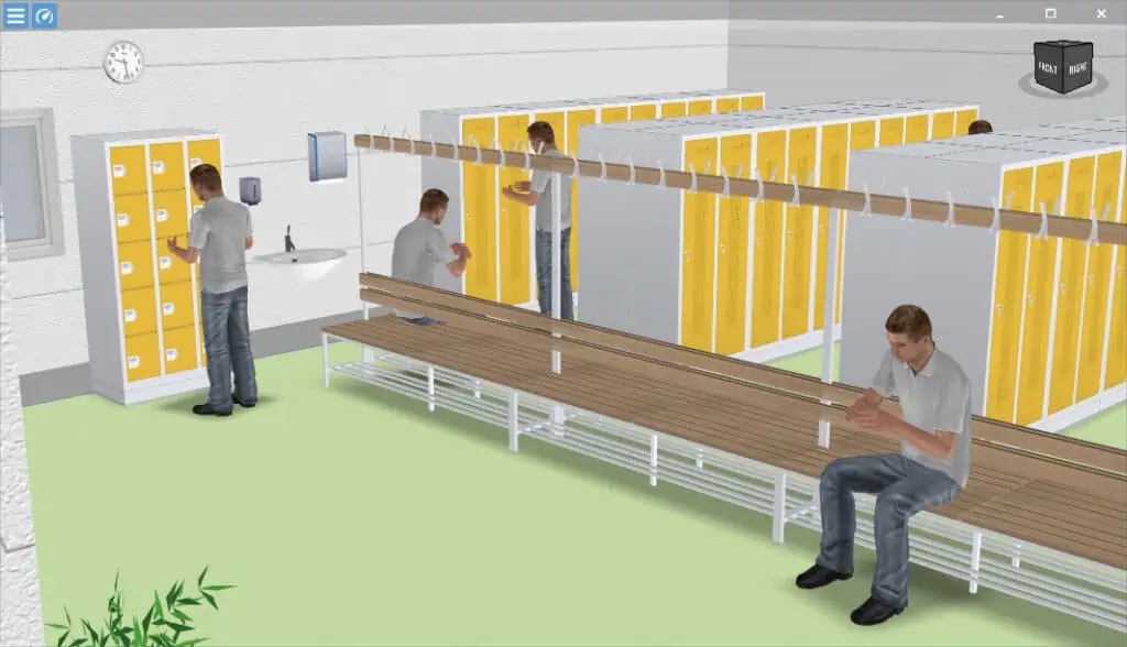 3d visualization of a changing room in visTABLE®