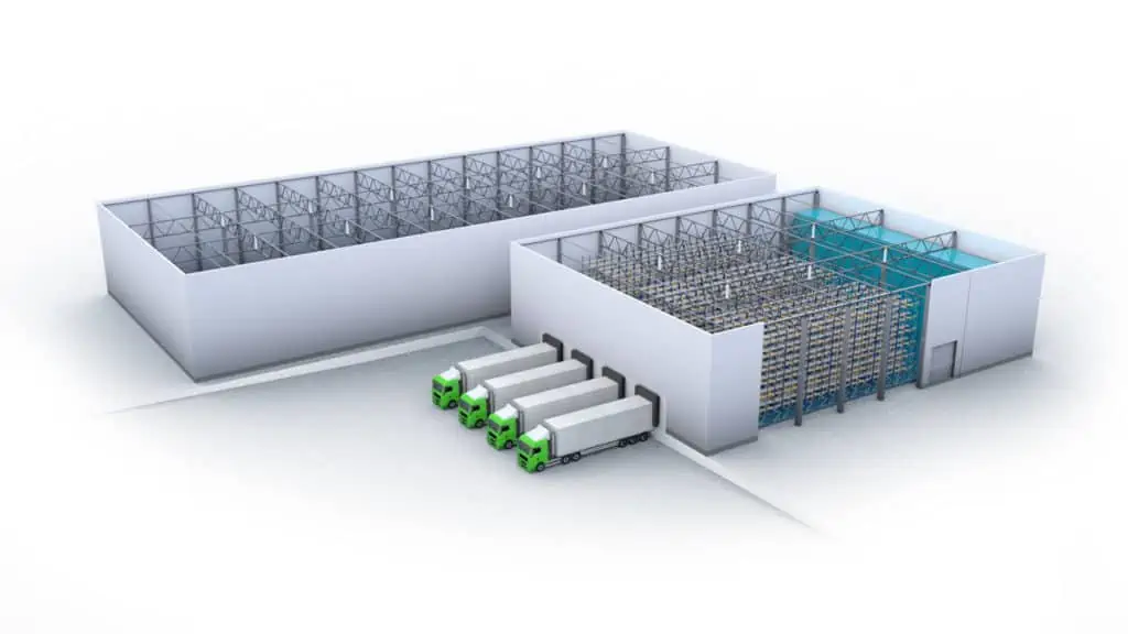 3D perspective of an external cold storage