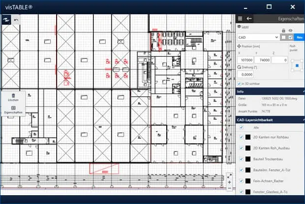 Grundriss CAD-Import aus DWG, DXF und IFC