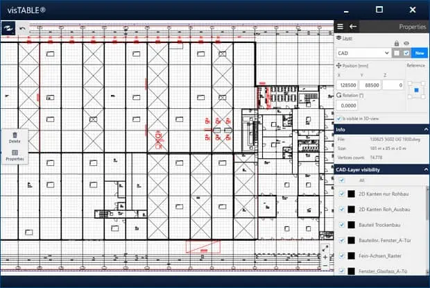 Floor plan CAD import from DWG, DXF and IFC