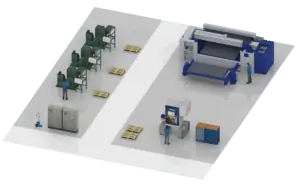 The 3D fine layout of a manufacturing area