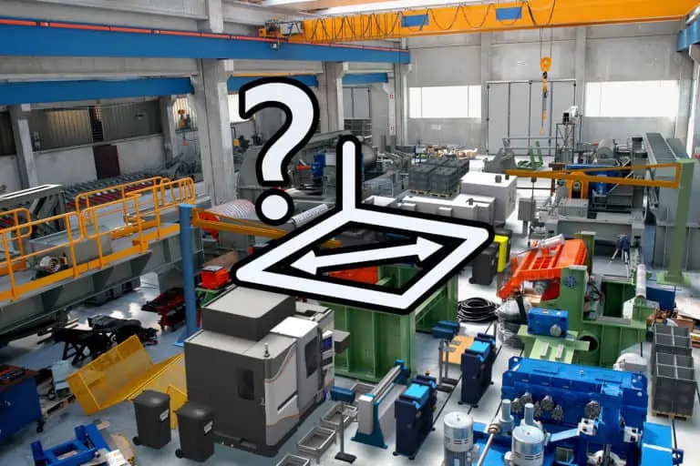 illustration of floorspace dimensioning in a factory full of equipment