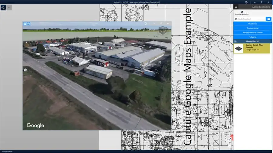 Google Maps 3D Referenzbeispiel in visTABLE®