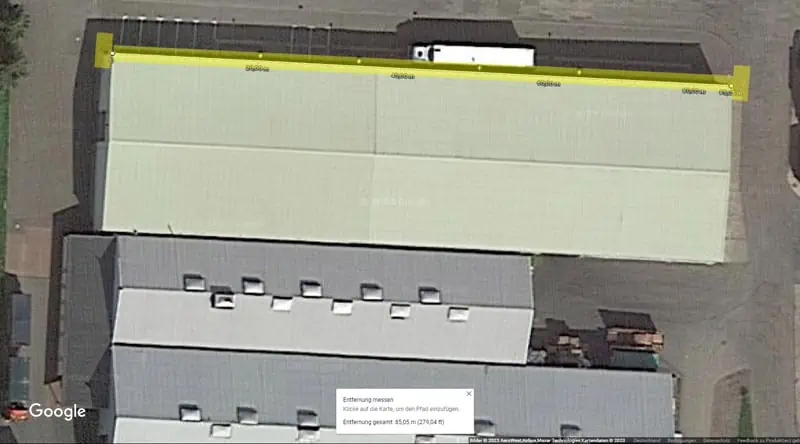 Referenzmaß abnehmen in Google Maps