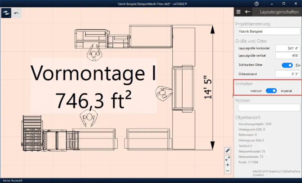 Screenshot switching from metric to imperial