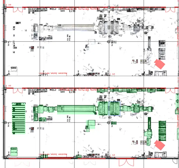 2D Blocklayoutplanung auf Basis von Schnittgrafik Laser Scanning