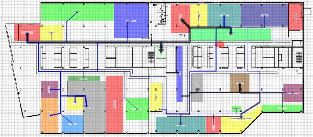 material flow visualization in the 2d layout at VEGA Grieshaber with visTABLE®touch