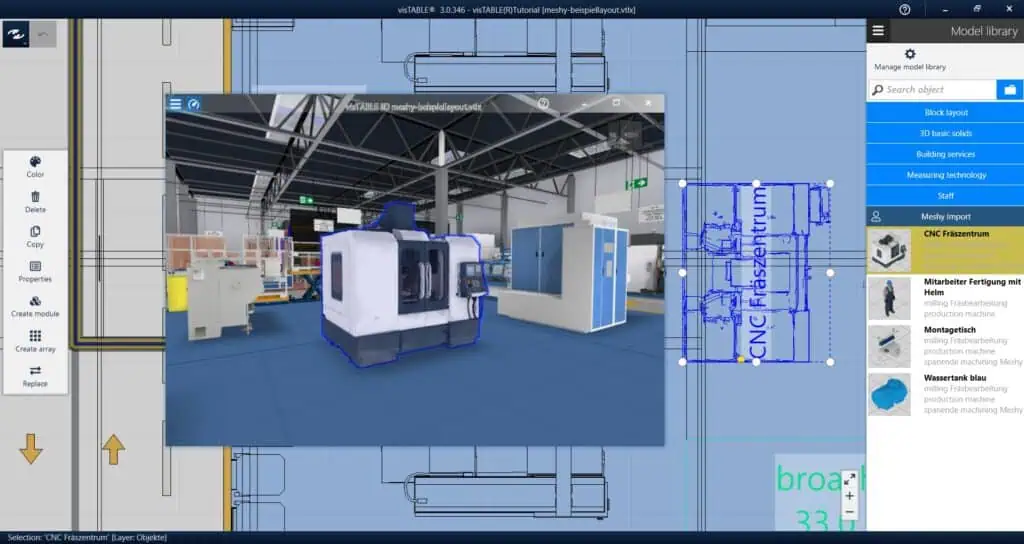 Sample model inserted into visTABLE®