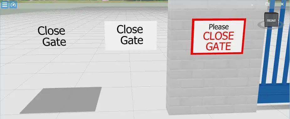 Visual communication of a signage with blocks and text fields in 3D with visTABLE®