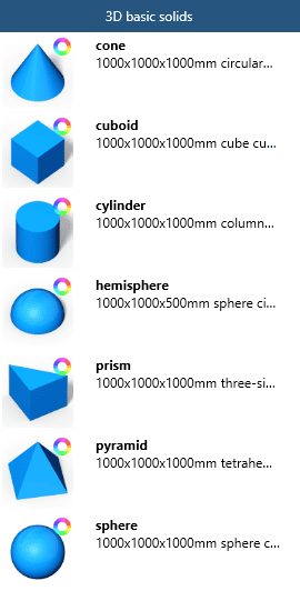 Model catalog 3D basic solids in visTABLE®