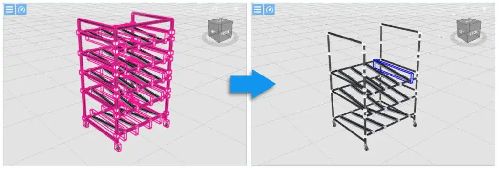 round tube catalog 3d application in visTABLE®touch 3.0