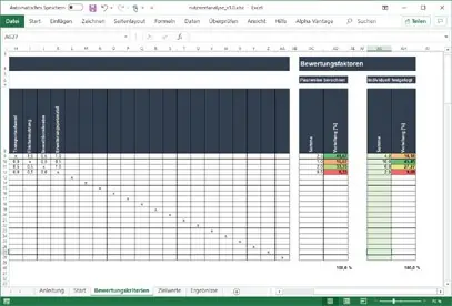 Abbildung Excel-Vorlage zur Nutzwertanalyse
