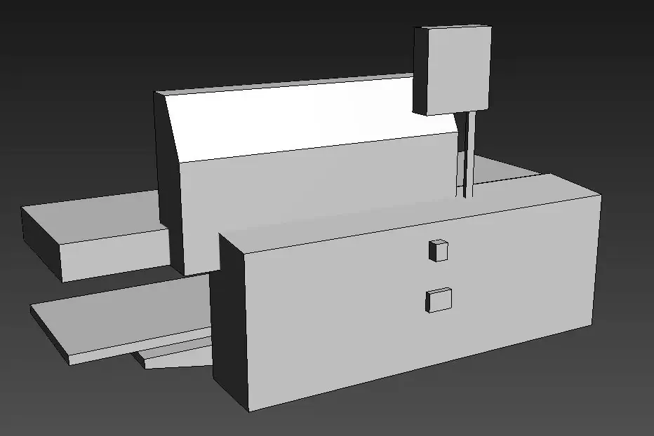 Simplified 3D model of a machine modeled on the basis of photos