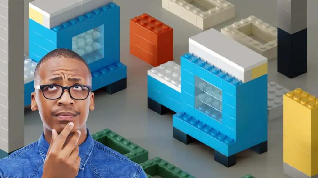 Illustration with a Lego scene, planner considers creating 3D models himself