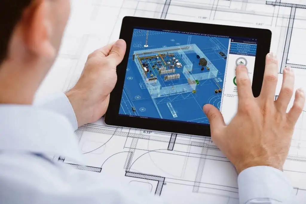 Planner uses software for factory planning on tablet