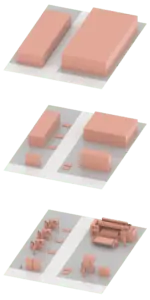 The 3D fine layout (also detailed layout) of a manufacturing area