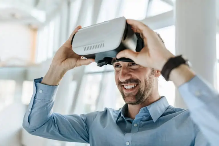 Satisfied VR user after a planning session