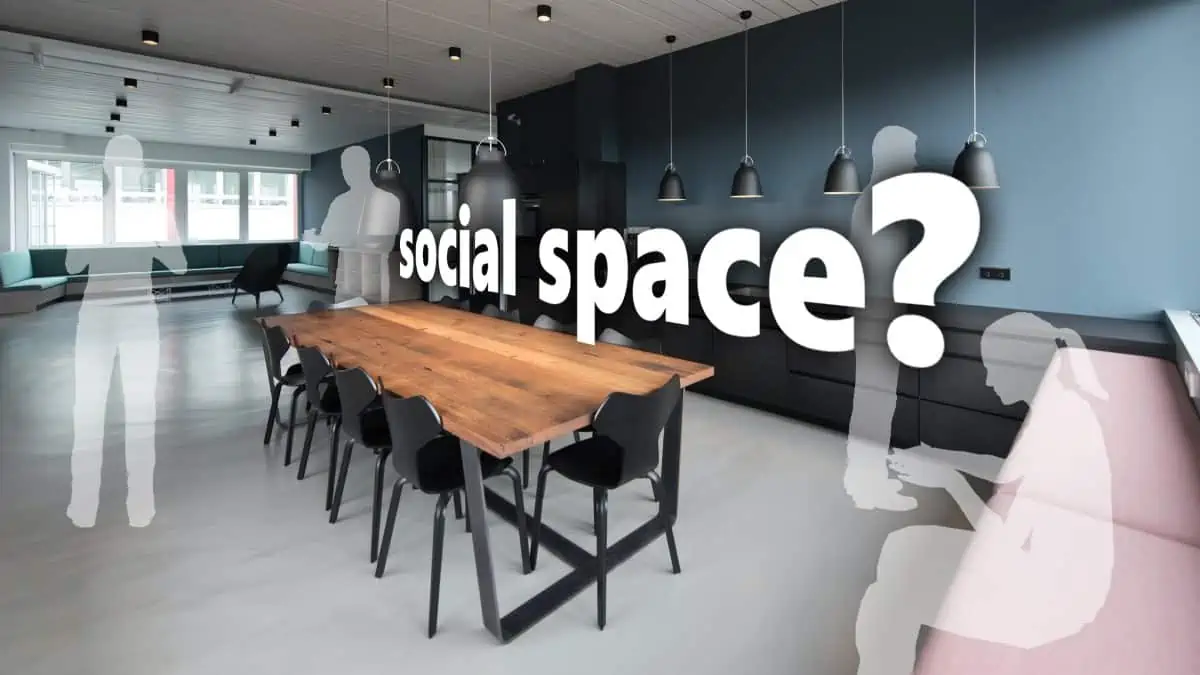 example of social space break room for employees in a manufacturing company