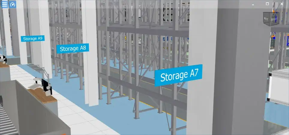 Visualization of area signs of a storage area in visTABLE®