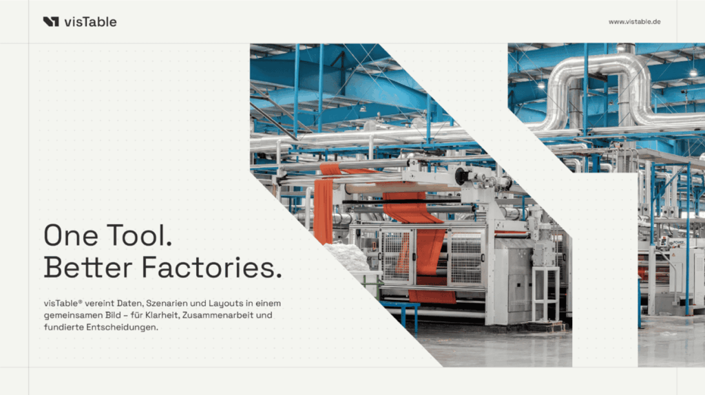 One Tool. Better Factories. Claim und Signet.