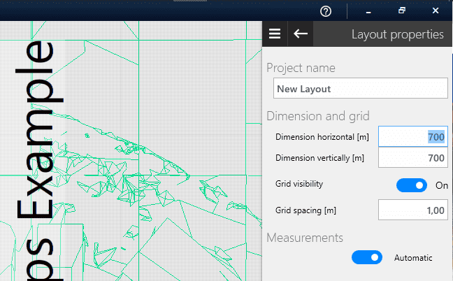 layout size settings in the visTABLE® layout properties