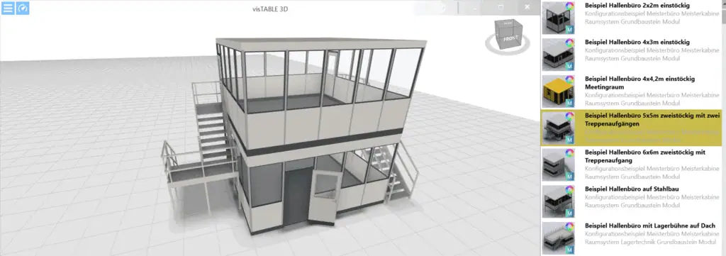 visTABLE-Screenshot: zweigeschossige Nutzung von Büroflächen